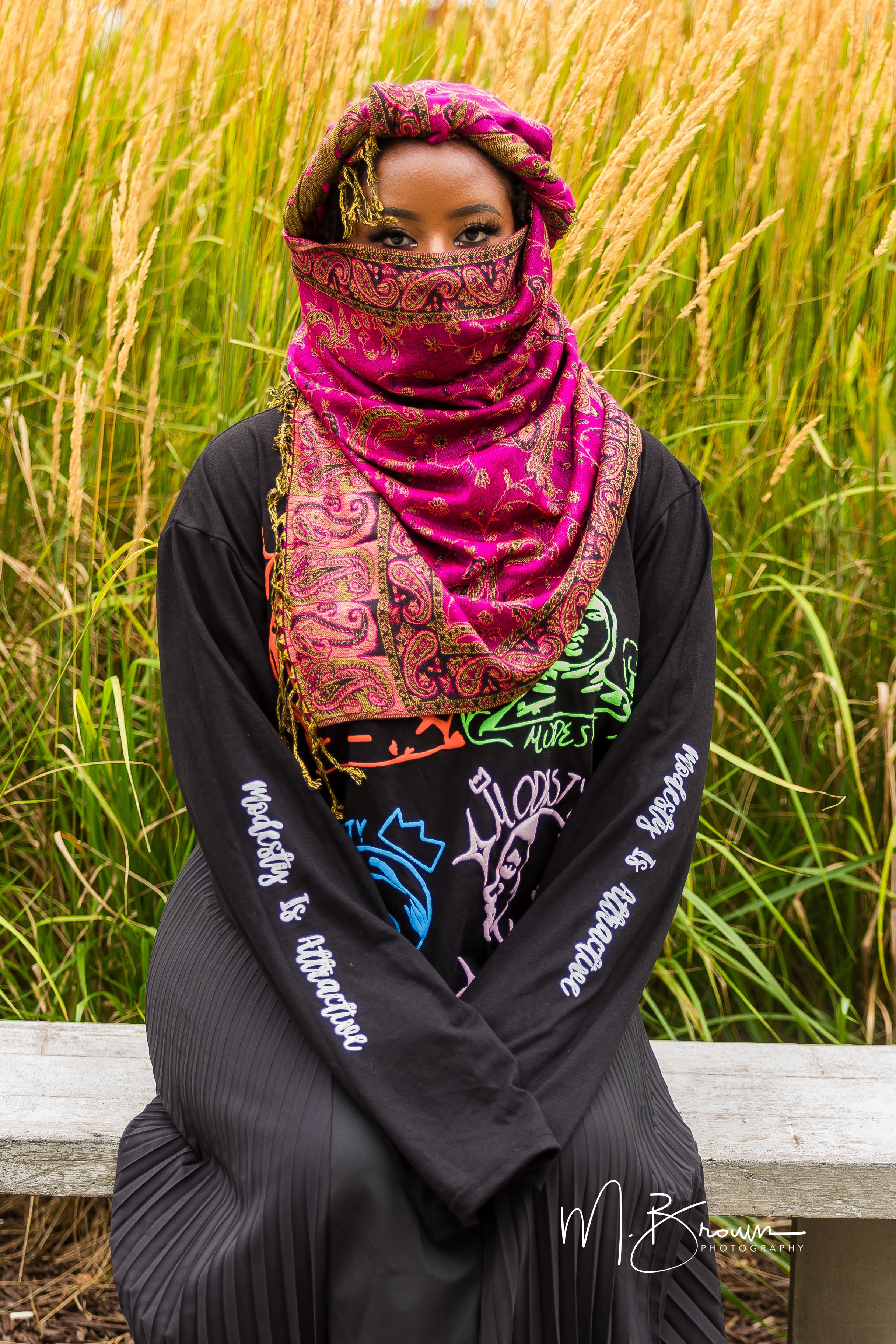 Afana Puff Print L/S Top